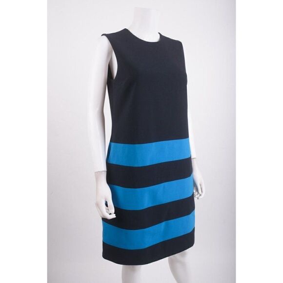 Victoria Beckham Womans Shift Dress Size US 6 UK 10 Blue Stripe - Picture 2 of 7